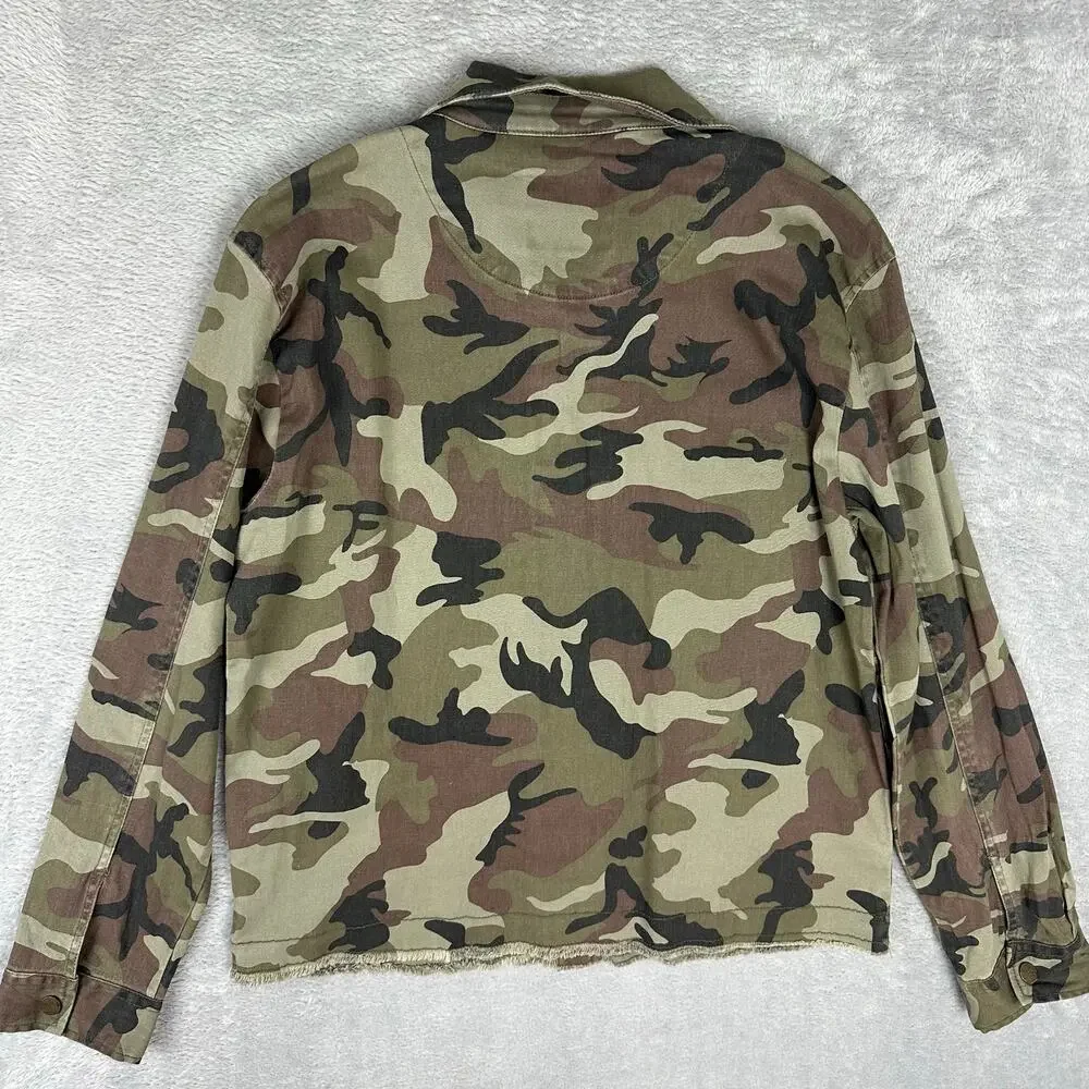 Sanctuary Camouflage Camo Utility Jacket Grunge Military Cargo Field Coat - S